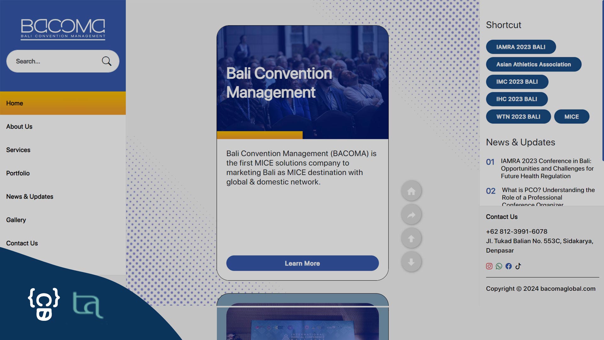 Portfolio Bacomaglobal.com Website Development